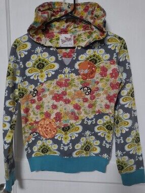 Inner Child Women's Floral Patchwork Boho Hippie Hoodie XS